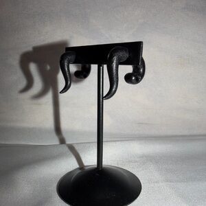 Stylish Black Swirl Earrings (never worn)